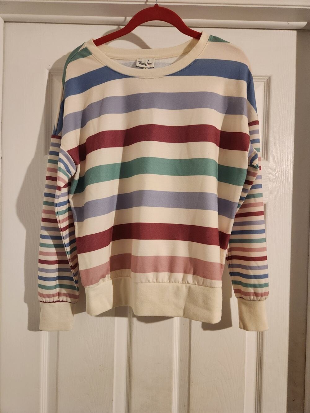 Remi James Colorful Striped Crew Neck Sweater S